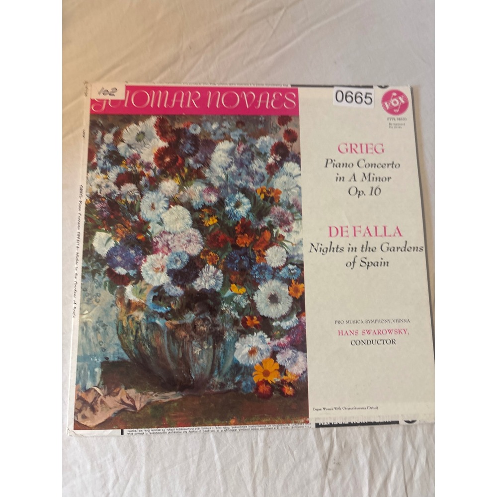 Vox Grieg De Falla Guiomar Novaes Piano Concerto Vinyl LP STPL 58.520 Good 12in